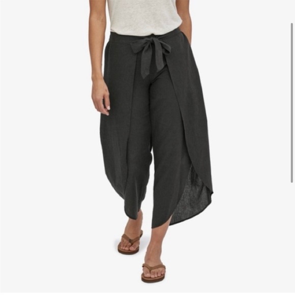 Patagonia Pants - Patagonia Charcoal Wide Leg Wrap Pants